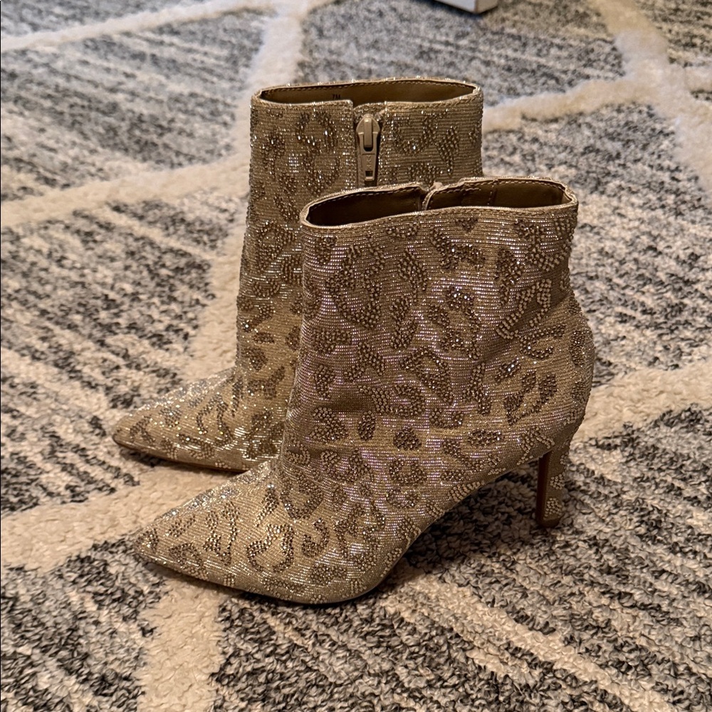 Gianni Bini Glittering Gold Heeled Boots